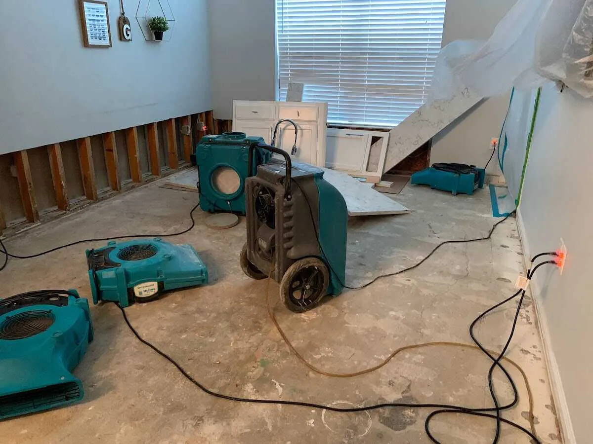 Dehumidifier in flood-cut room for Water Extraction & Removal in North Bend
